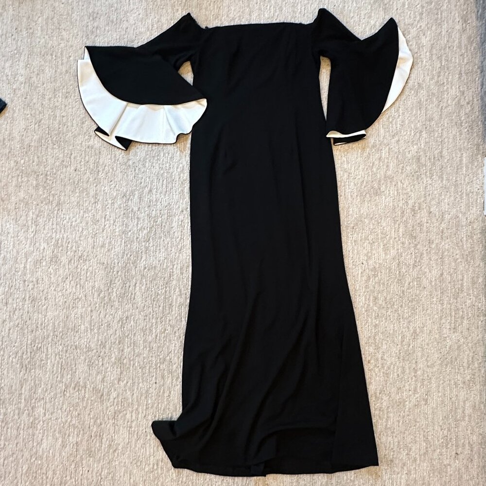 Classic Timeless Black White Flutter Sleeve Off Shoulder Calvin Klein 12